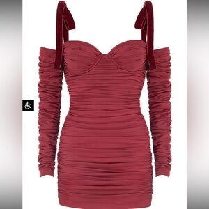NWT Mistress Rocks Off-Shoulder Long Sleeve Dress Sz S